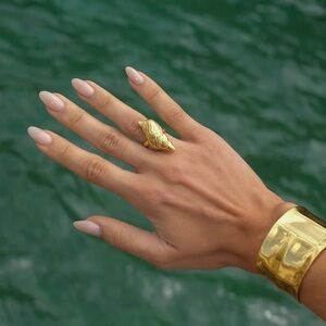 18K Gold Plated Conches Open Ring